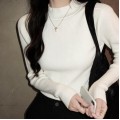 High collar slim fit knit top