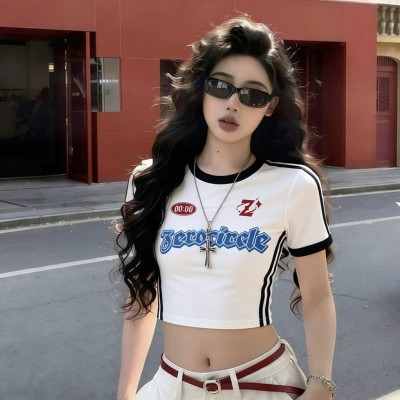 美式正肩短版上衣