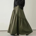 High waist pleated A-line skirt