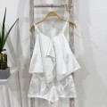 Irregular Ruffled Camisole + High-Waisted Shorts Set Irregular Ruffled Camisole + High-Waisted Shorts Set