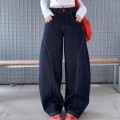 Retro Blue High-Waisted Wide-Leg Jeans