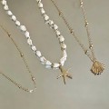海星贝壳三件套项链