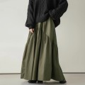 High waist pleated A-line skirt