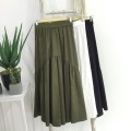 High waist pleated A-line skirt