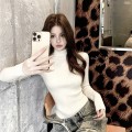 High collar slim fit knit top