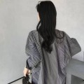 Lapel Striped Loose Shirt