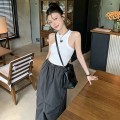 高腰抽绳工装半身裙