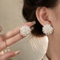 French pearl cluster earrings