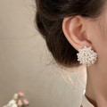 French pearl cluster earrings