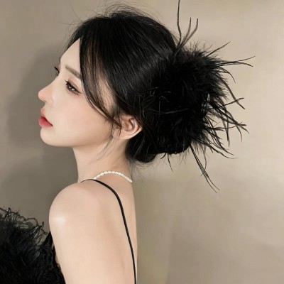 氛围感羽毛鲨鱼夹