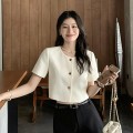 短款小香风短袖上衣