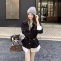 韩系收腰牛仔外套衬衫套装