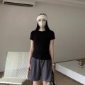 修身正肩短袖上衣