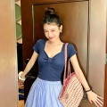藏蓝扭结V领短款上衣