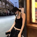 韩系短款挂脖吊带上衣