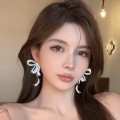 满钻飘带蝴蝶结耳钉
