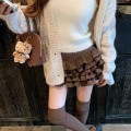 棕色多层蛋糕短裙