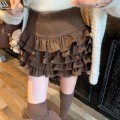 棕色多层蛋糕短裙