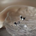 甜酷黑蝴蝶结星芒吊坠耳钉