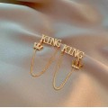 字母KING流苏耳环