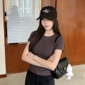 修身正肩短袖上衣