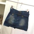 High waisted retro irregular denim skirt High waisted retro irregular denim skirt