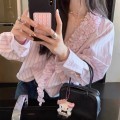 Pink Striped Ruffled Shirt