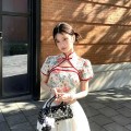 新中式碎花短款上衣