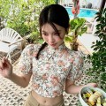 新中式碎花短款上衣