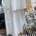 Bow loose shirt + high waist puffy skirt set